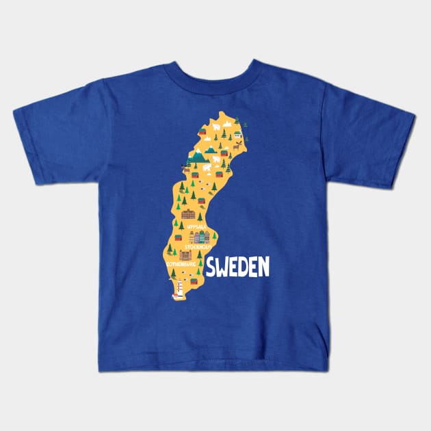 Sweden Kids T-Shirt by JunkyDotCom